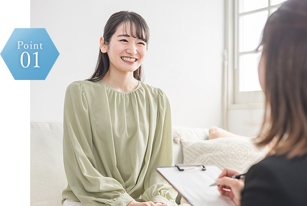 女性でも安心！ 女性医師による診察・治療が可能